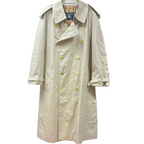 Burberrys Vintage DoubleBreasted Trench Coat Beige Signature Check Lining Size 44Short