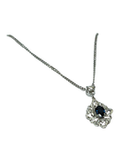 750WG Necklace With Blue Sapphire And Diamond Pendant 6.6GM