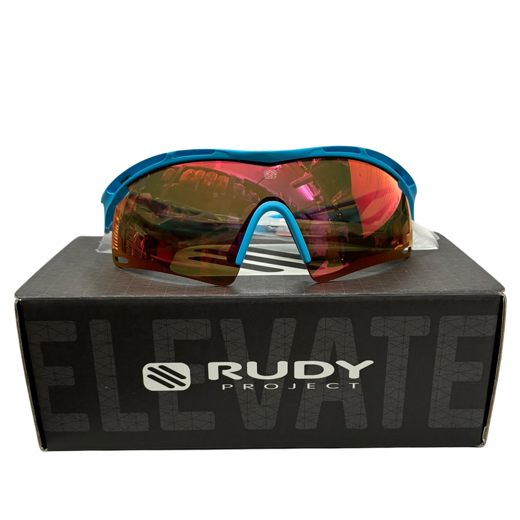 Rudy Project SP7640860000 Tralyx+ Performance Sports Sunglasses Azur Matte FrameMultilaser Orange Lenses