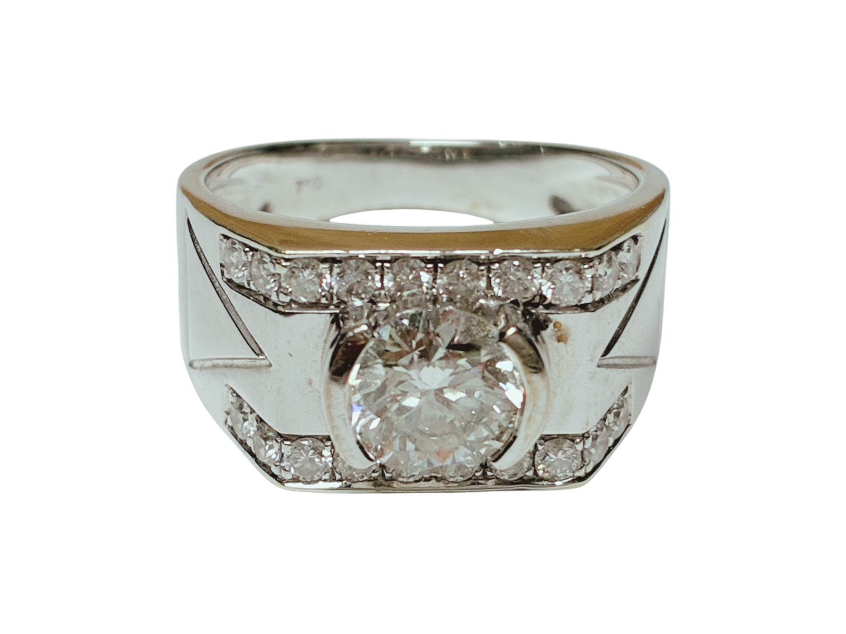 750WG Diamond Mens Ring 7.2GM