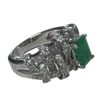 Ring 750WG Ladies Emerald And Diamond 7.7GM