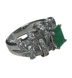 Ring 750WG Ladies Emerald And Diamond 7.7GM