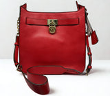 Michael Kors Hamilton Medium Leather Messenger Bag Burnt Red