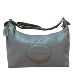 Longchamp Quadri Shoulder Bag Grey Textured Leather