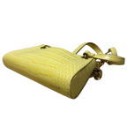 Apede Mod Yellow Croc Embossed Shoulder Bag