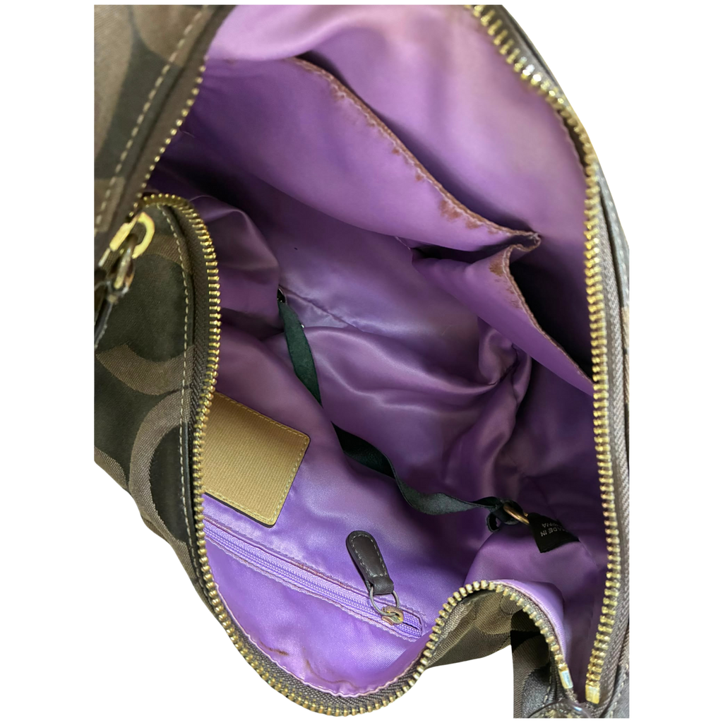Coach Madison Op Art Sateen Hailey Hobo Bag