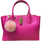 Samantha Thavasa Lady Azel Saffiano Leather Handbag Magenta Pink