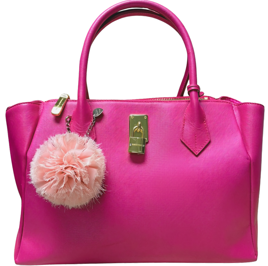 Samantha Thavasa Lady Azel Saffiano Leather Handbag Magenta Pink