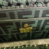 Fendi Baquette Woven Jaquard Fabric Shoulder Bag