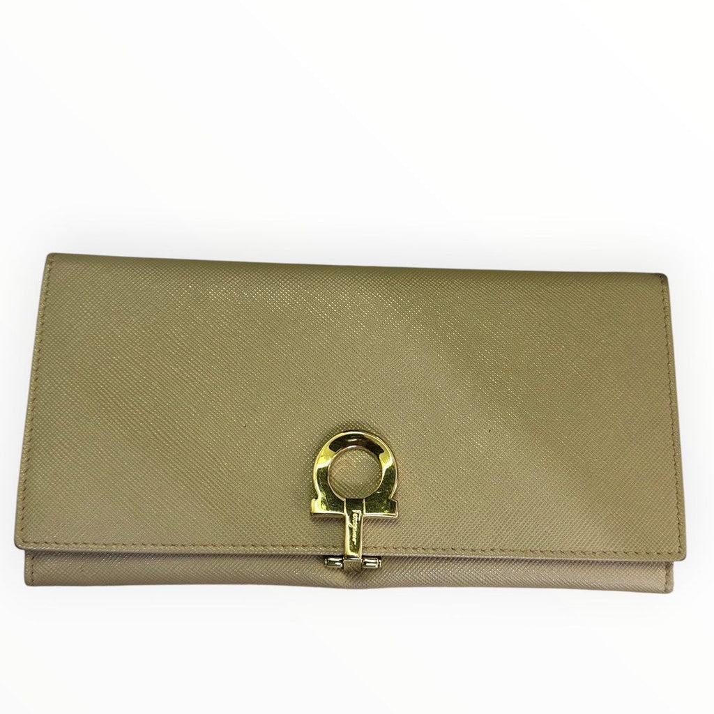 Ferragamo Long Brown Leather Wallet