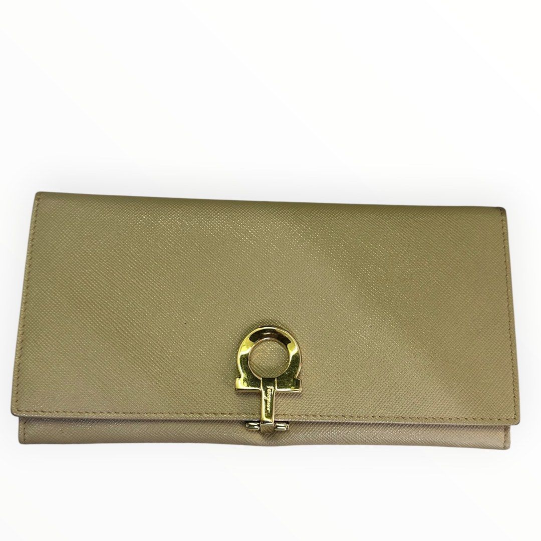 Ferragamo Long Brown Leather Wallet