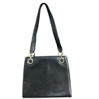 Salvatore Ferragamo BC216256 Gancini Black Leather Shoulder Bag