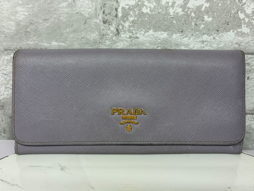 Prada Saffiano Metal Long Continental Wallet Argila
