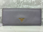 Prada Saffiano Metal Long Continental Wallet Argila