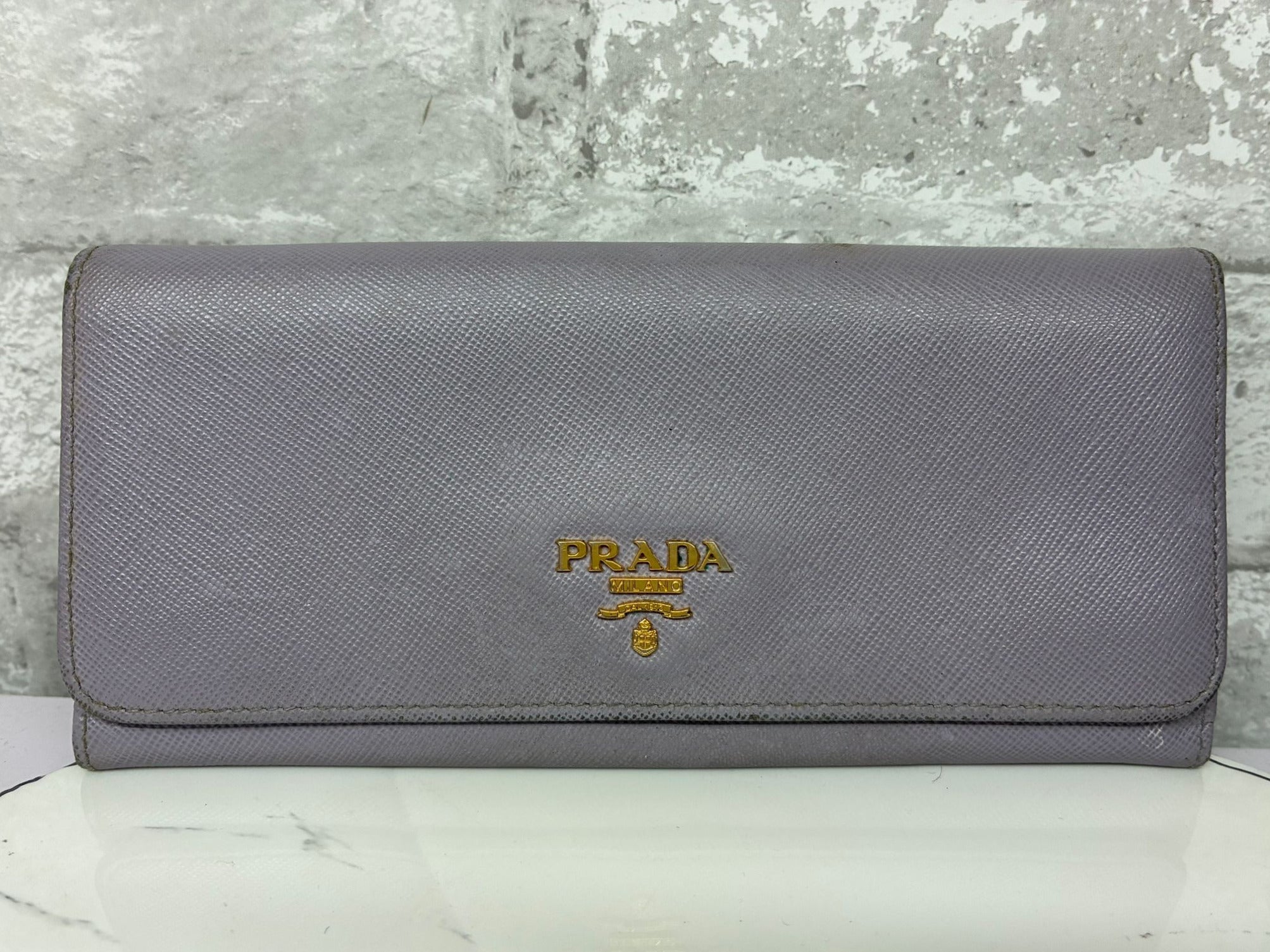Prada Saffiano Metal Long Continental Wallet Argila