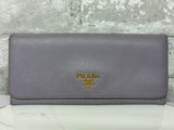 Prada Saffiano Metal Long Continental Wallet Argila
