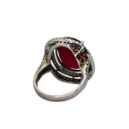 750WG Ruby (Glass field)=13.9cts, Diamond Ring