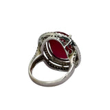 750WG Ruby (Glass field)=13.9cts, Diamond Ring