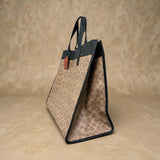 Field Coach Tote bag in Brown Canvas/Leather
