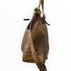 Furla Croco Leather &suede 2 way Bag