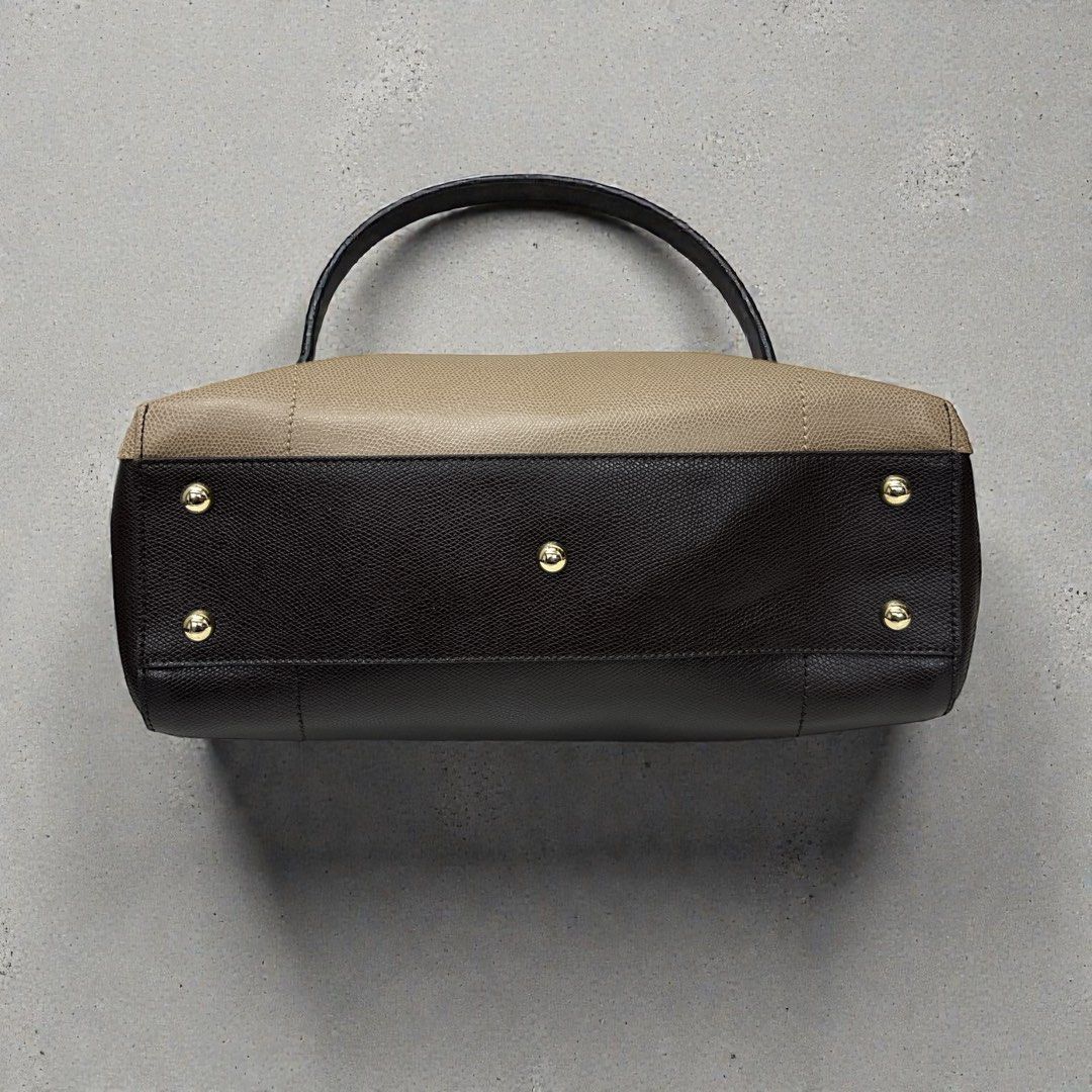 Furla Tri Color Leather Piper Cartella Top Handle Bag