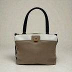 Furla Tri Color Leather Piper Cartella Top Handle Bag