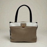 Furla Tri Color Leather Piper Cartella Top Handle Bag