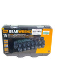 GEARWRENCH 84918N 3/8" Drive Metric Universal Impact Socket Set (15 Piece)