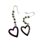 Gucci 925 Sterling Silver Heart Drop Dangle Earrings/7.1g with Box & Pouch