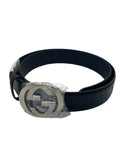 Gucci 411924 Signature Black Leather Belt 110cm