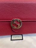 Gucci Interlocking Wallet on Chain Leather