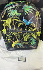 Gucci Calfskin Tropical Print Medium Day Backpack