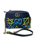 Gucci Marmont Leather Ghost Print Shoulder Bag