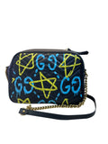 Gucci Marmont Leather Ghost Print Shoulder Bag