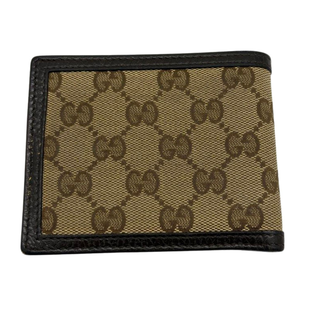 Gucci Men’s Bi Fold Wallet, Beige & Brown Guccissima