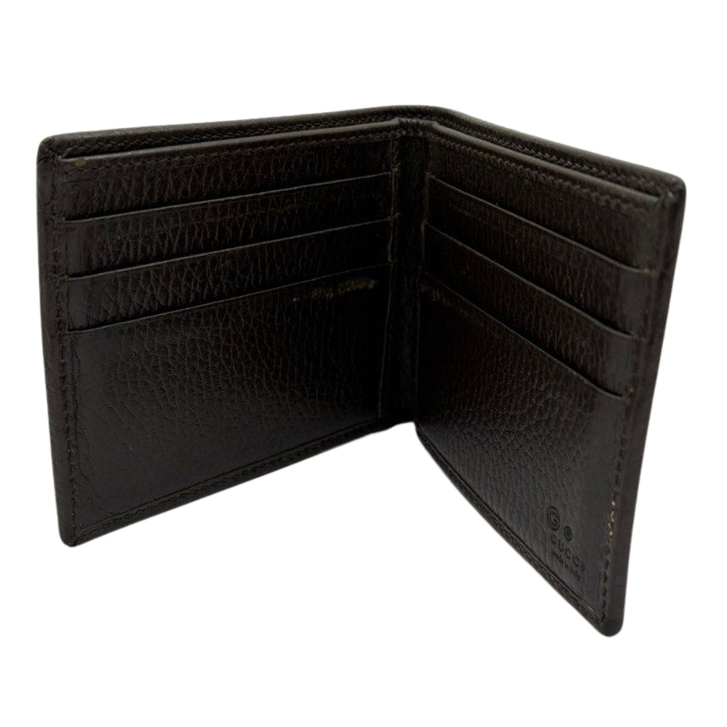 Gucci Men’s Bi Fold Wallet, Beige & Brown Guccissima