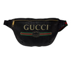 Gucci Retro Calfskin Web Logo Belt Bag, Black