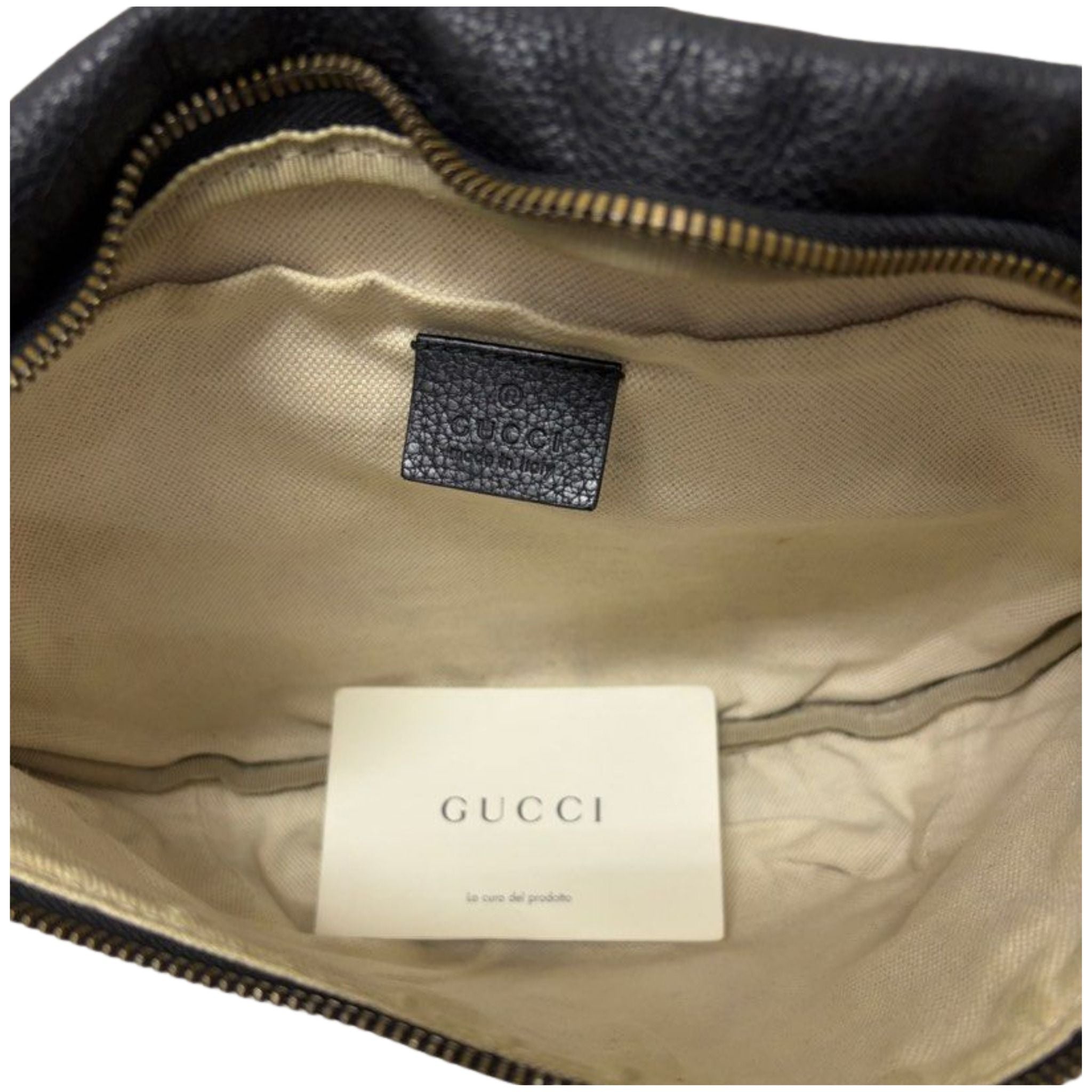Gucci Retro Calfskin Web Logo Belt Bag, Black