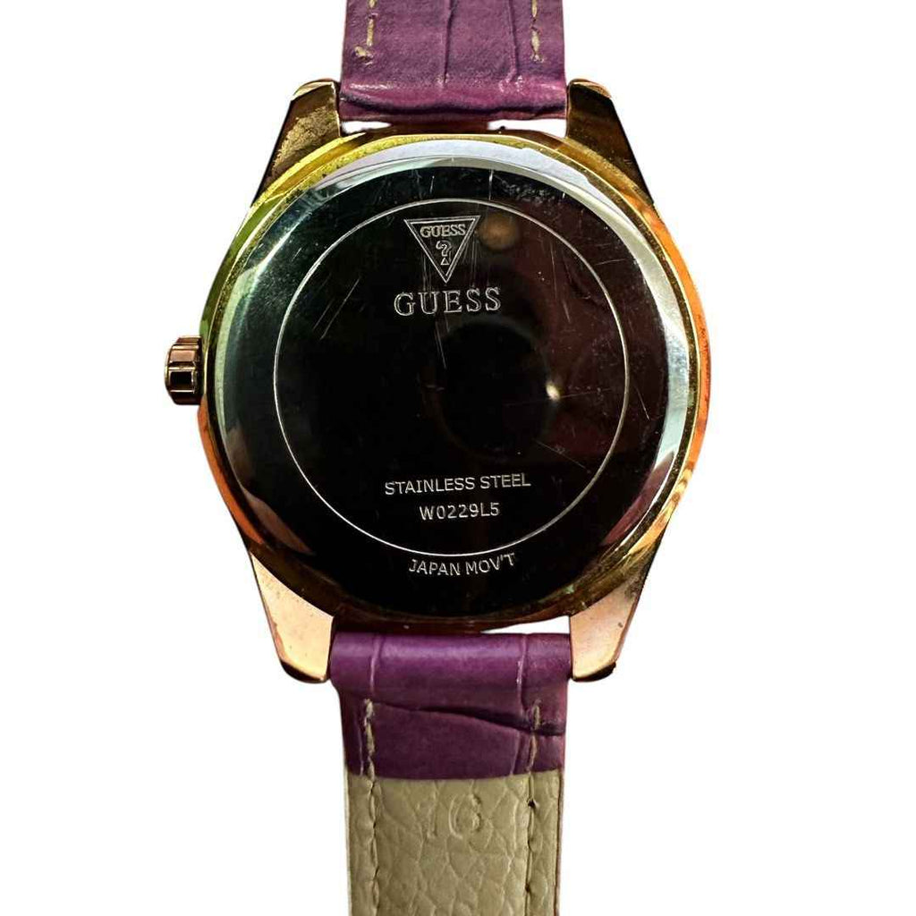 Guess Women’s Analog Watch – Purple Leather Strap