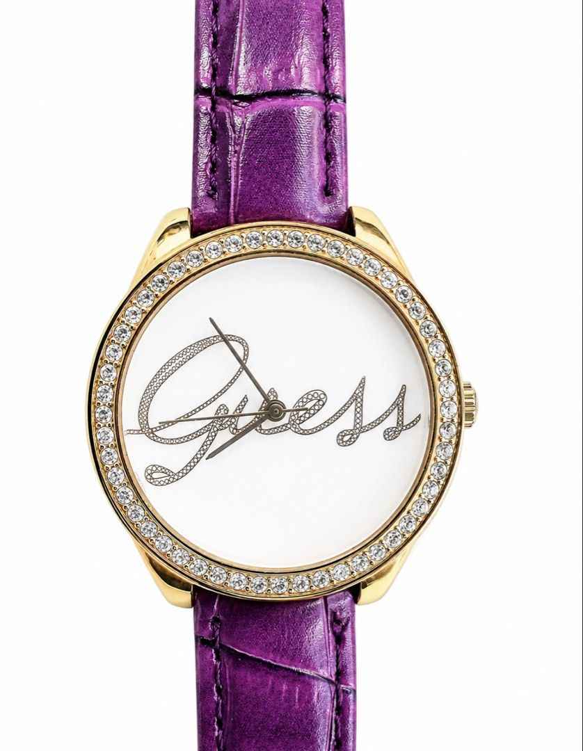 Guess Women’s Analog Watch – Purple Leather Strap