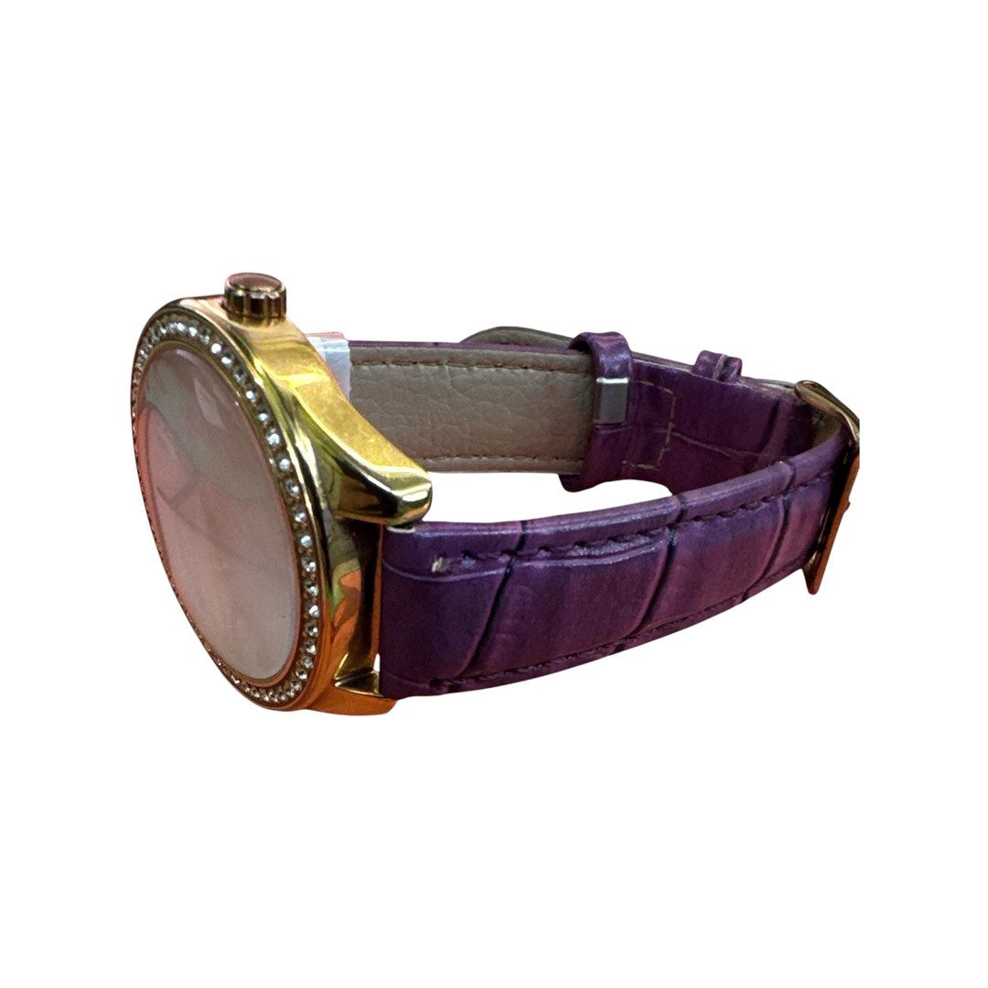 Guess Women’s Analog Watch – Purple Leather Strap