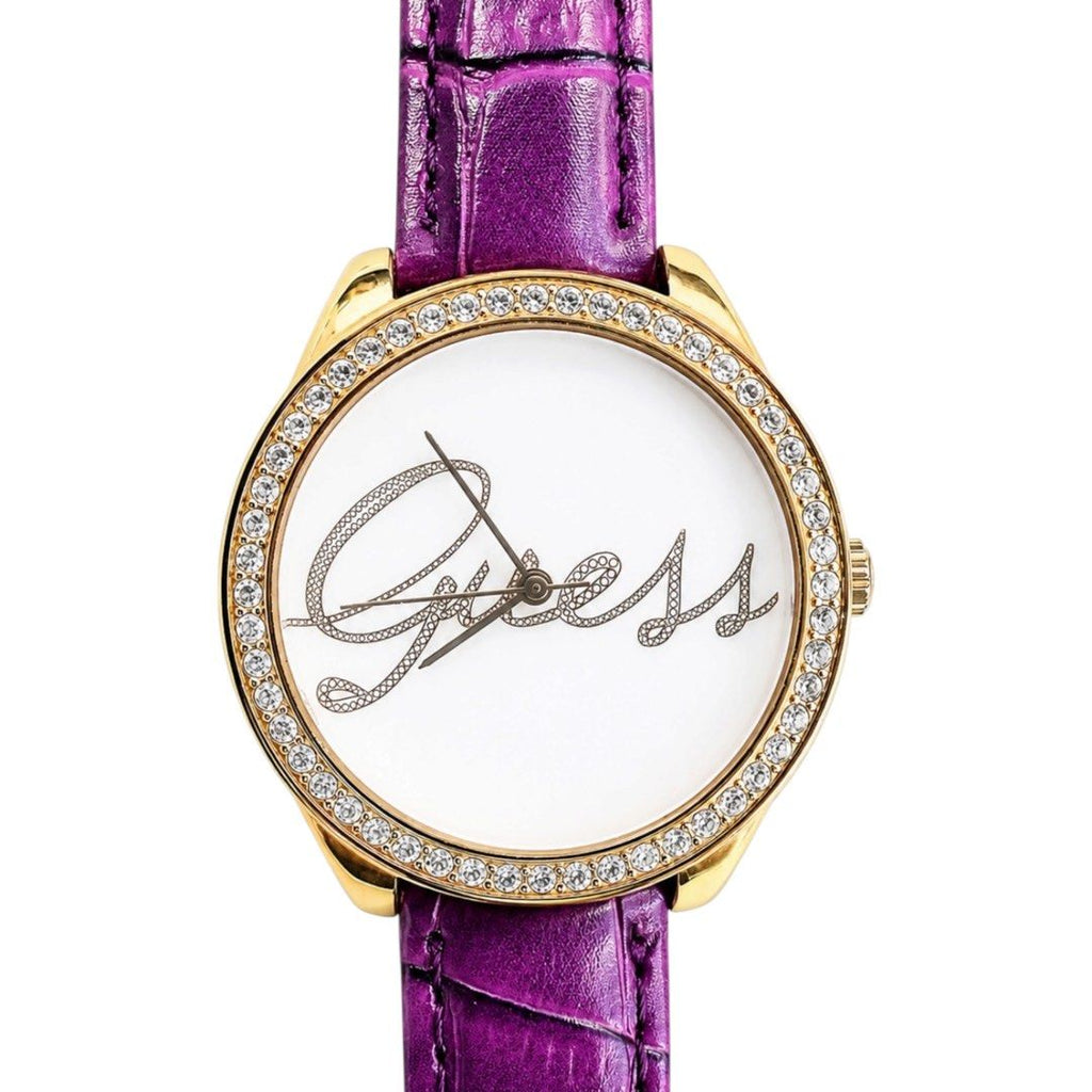 Guess Women’s Analog Watch – Purple Leather Strap