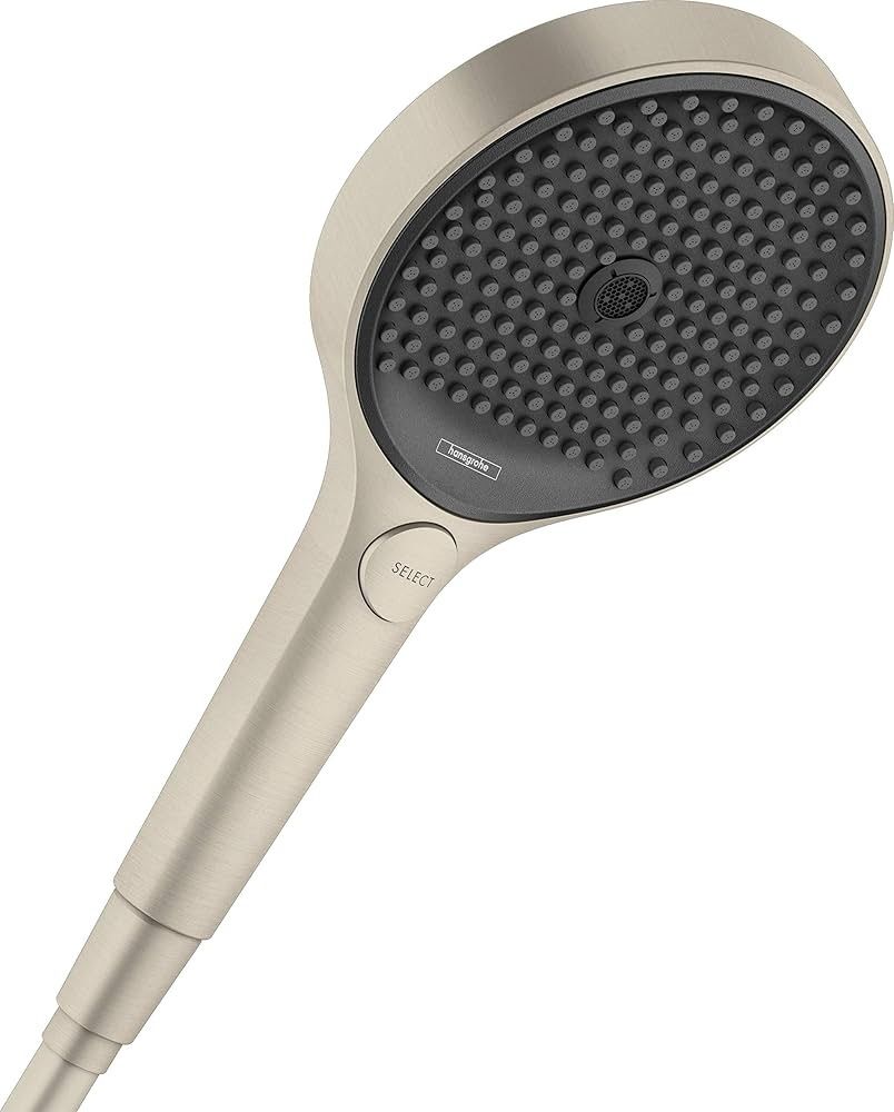 Hansgrohe Rainfinity 5-inch Modern Handheld Shower Head 3-Spray PowderRain, Intense PowderRain, Intense Turbo in Brushed Nickel, 26865821