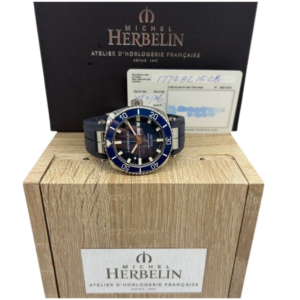 Herbelin Newport 42mm Automatic Divers Blue Dial Watch