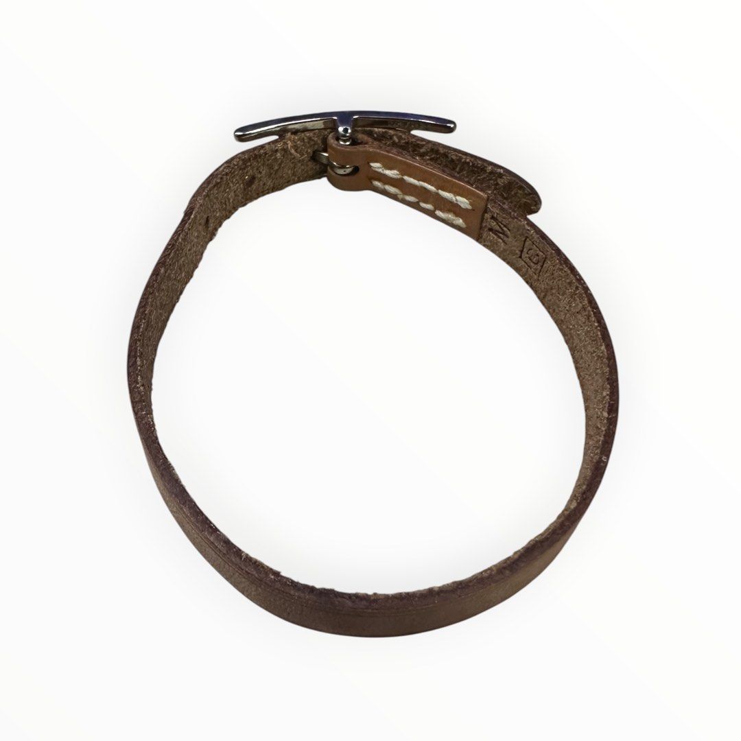 Hermes Brown Leather Bracelet with H Buckle ( 18 cm)