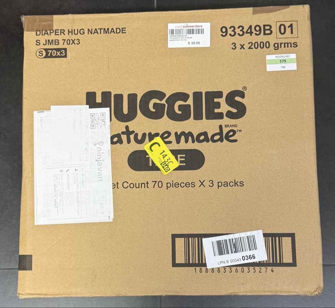 Huggies Platinum Naturemade Tape Diapers S 70ct Pack Of 3 Secondary image