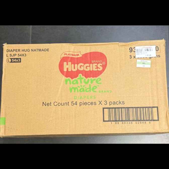 Huggies Platinum Naturemade Tape Diapers L 54ct Pack Of 3 Secondary image