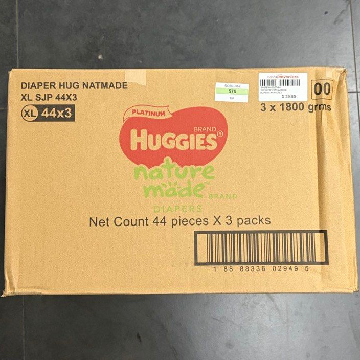 Huggies Platinum Naturemade Tape Diapers XL 44ct Pack Of 3