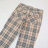 BURBERRY BLUE LABEL - PANTS-LONG/BEIGE/WOOL/NOVA CHECK-FQ505-157-43 / SIZE 36