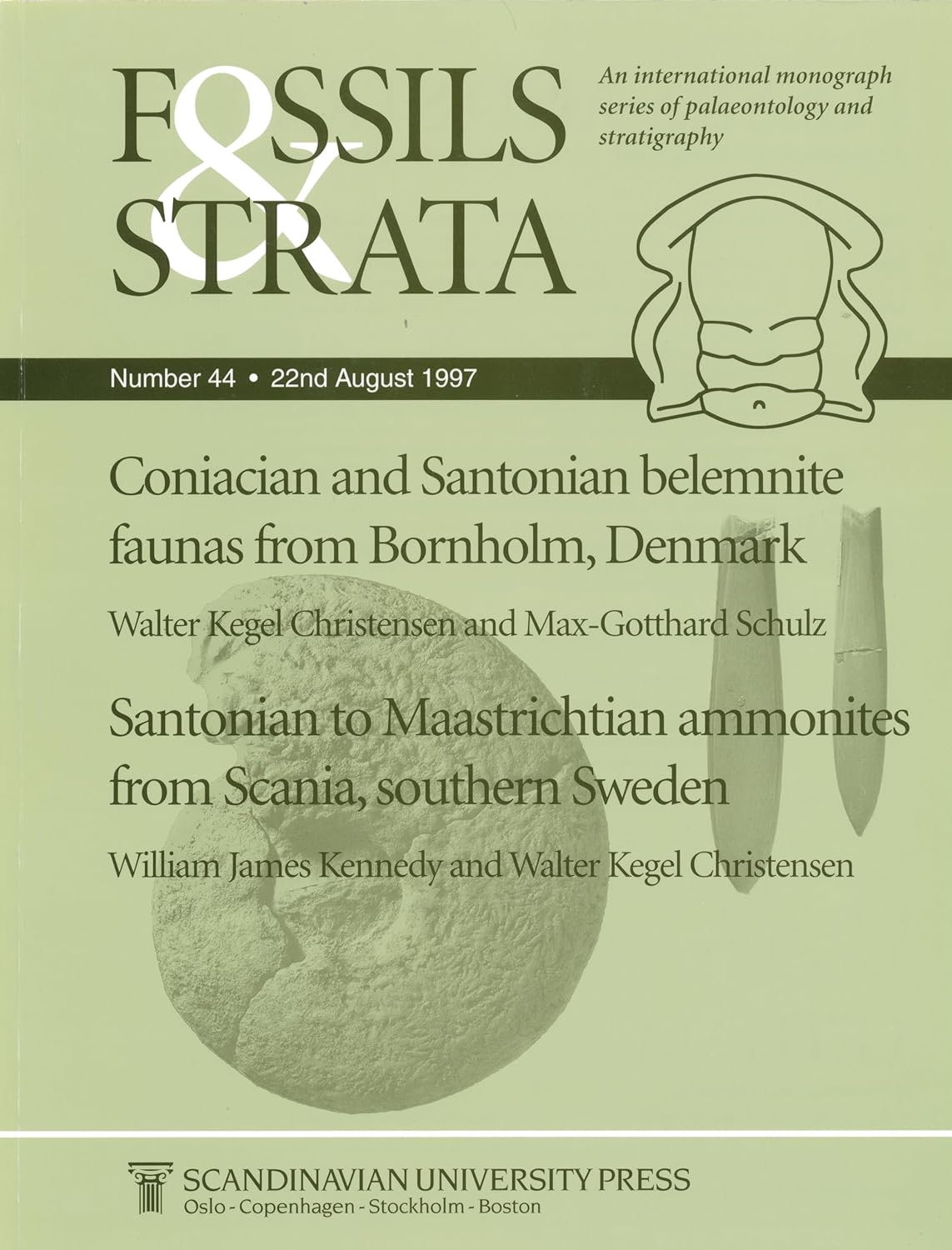 Coniacian And Santonian belemnite faunas from Bornholm, Denmark / Santonian To Maastrichtian Ammonites From Scania, Southern Sweden: 44 Paperback Main image